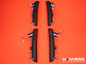 FIAT 500 Front & Rear Bumper Side Markers - set of 4 - w/ White LEDs - Smoked
